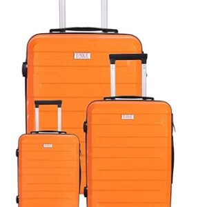 مجموعة شنط سفر صلبة مكونة من 3 قطع ايجل اكسبرس - عربات متينة بمقاسات 28 انش و24 و20 برتقالي طوبي أكريلونيتريل بوتادين ستايرين ABS