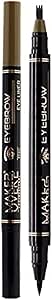 ميك اوفر 22 قلم تحديد العين والحواجب 2 في 1 (اسود/ بني ناعم، EY003)
