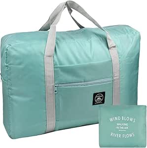 شنطة سفر شخصية سبيريت ايرلاينز من بلو هوب مقاس 18×14×8 - شنطة دفل للسفر تحت المقعد قابلة للطي للنساء والرجال - خفيفة الوزن ومتينة ومتوافقة مع شركات الطيران (اخضر)، نايلون