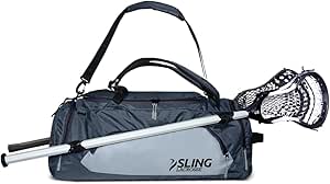 سلينغ لاكروس شنطة - هايبرد 3.0 اصدار 2022 - تستخدم كشنطة ظهر او شنطة دفل - تحمل 2 عصا وجميع معدات لاكس الخاصة بك - سعة 40 لتر، رمادي