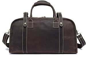 حقيبة سفر من XORS للرجال من الجلد القديم حقيبة يد كبيرة السعة حقيبة يد رياضية ليلية عطلة نهاية الأسبوع حقيبة رياضية رياضية للنادي الرياضي الليلي حقيبة حمل في نهاية الأسبوع (اللون: بني غامق)