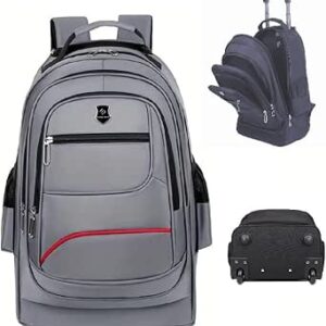 جينيركو شنطة ظهر بعجلات M-05G سفر مقصورة طائرة قماش مقاوم للماء واقية مبطنة خفيفة الوزن رمادي 50 سم × 34 22 للطلاب او