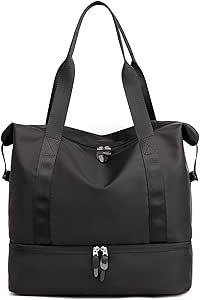 حقيبة رياضية رياضية للياقة البدنية من XORS حقيبة سفر من النايلون المقاوم للماء مع جيب رطب (اللون: أسود، المقاس: مقاس : مقاس واحد)