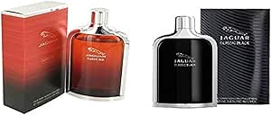 طقم من قطعتين عطر جاغوار كلاسيك ريد او دي تواليت 100 مل مع بلاك للرجال - أو دو