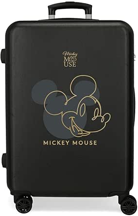 ديزني, شنطة سفر مقاس M، اسود/ابيض، شنطة سفر متوسطة الحجم، أكريلونيتريل بوتادين ستايرين (ABS)