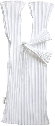 شنطة تسوق قابلة لاعادة الاستخدام بتصميم تجاعيد شنطة كتف محمولة لحماية البيئة وقابلة للطي وشديدة التحمل للنساء (مقاس M، ابيض)