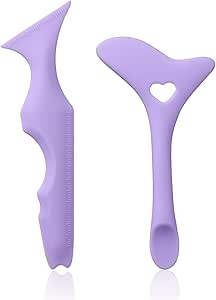 سافيتا قطعتان من استنسل تحديد العين، اداة تحديد العين المجنحة من السيليكون للمبتدئين، اداة مكياج عيون متعددة الاغراض لتحديد العيون والرموش والحواجب وخط الشفاه وكونتور الوجه، متلألئ