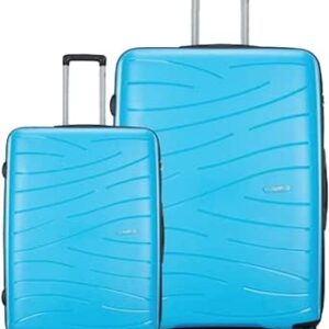 سكاي باجز مجموعة شنط سفر من البولي بروبلين بنمط سادة ماكس 8 واط 360 درجة | 4 عجلات | كابينة 55 سم، L - 79 سم، ازرق