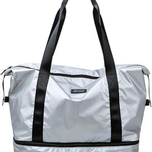 شنطة دفل للسفر وعطلة نهاية الاسبوع للنساء مع جيب للحذاء، شنطة حمل رياضية لصالة الالعاب الرياضية