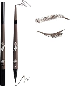 قلم تحديد حواجب سائل 2 في 1 بطرف مزدوج، ضد الماء ويدوم طويلا، لملء الفراغات وتحديد لون الحواجب بدقة مايكروبليدينج، بني كستنائي