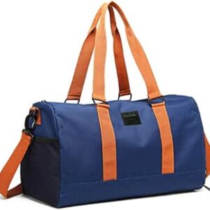 ان سي شنطة سفر محمولة بسعة كبيرة لفصل الملابس الجافة والرطبة وصالة الالعاب الرياضية، لون ازرق
