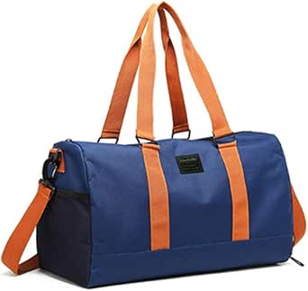 ان سي شنطة سفر محمولة بسعة كبيرة لفصل الملابس الجافة والرطبة وصالة الالعاب الرياضية، لون ازرق