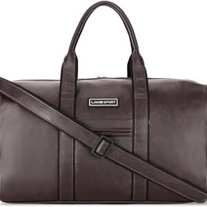 حقيبة سفر من الجلد الاصطناعي للجنسين بتصميم كابتن 46 سم من لافي سبورت، حقيبة سفر أنيقة وواسعة لعطلة نهاية الأسبوع, بني, كاجوال، البوليستر