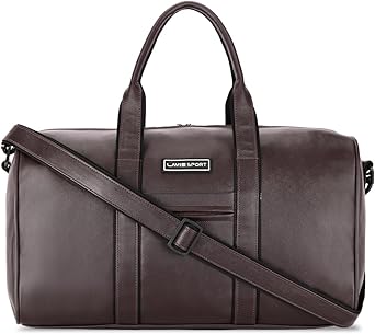 حقيبة سفر من الجلد الاصطناعي للجنسين بتصميم كابتن 46 سم من لافي سبورت، حقيبة سفر أنيقة وواسعة لعطلة نهاية الأسبوع, بني, كاجوال، البوليستر