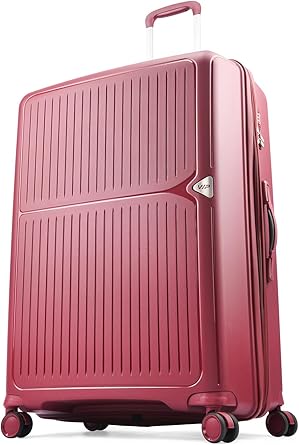 VIP شنطة سفر صلبة بـ8 عجلات بقفل تي اس ايه قابل للتوسيع من لوكاس ماكس، مقاس L - 79 سم ووزن 4.5 كغم (نبيتي)، أحمر، بولي بروبيلين (PP)