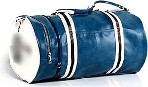 حقيبة الرجل الشيف من Lazat للرجال، حقيبة رياضية في الهواء الطلق للنساء والرجال حقيبة كتف للتمارين البدنية متعددة الوظائف مع أحذية جيب جلد للسفر حقيبة اليوغا حقيبة حصيرة (اللون: أزرق)