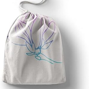 بوناميزون شنطة منتجات قطنية مطبوعة مع رباط، شنطة بقالة قابلة لاعادة الاستخدام، اكياس صديقة للبيئة وقابلة للتحلل البيولوجي، شنطة سفر، شنط تسوق، صديقة للبيئة، قابلة للطي، المقاس: 12×15 سم، لوحة قماشية