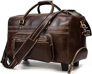 رانرانج حقيبة القراصنة السفر - علبة العربة الجلدية سعة كبيرة للأمتعة حقيبة يد السفر للرجال والنساء