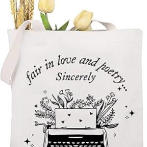 ماو فايد حقيبة يد تحمل عبارة All's Fair In Love And Poetry Sincerely من ألبوم الموسيقى هدية مستوحاة من حقيبة يد المعجبين