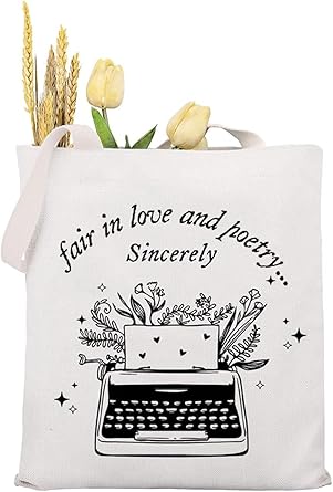 ماو فايد حقيبة يد تحمل عبارة All's Fair In Love And Poetry Sincerely من ألبوم الموسيقى هدية مستوحاة من حقيبة يد المعجبين