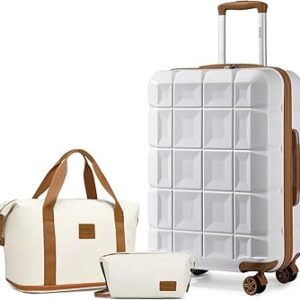 كونو مجموعة شنط سفر بهيكل صلب من مادة ABS مع شنطة سفر وشنطة ادوات الزينة خفيفة الوزن مع قفل تي اس ايه