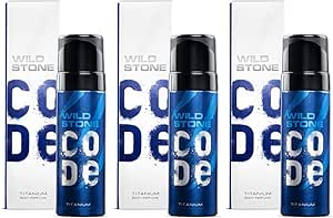 عطر الجسم وايلد ستون كود تيتانيوم يدوم طويلا بدون غاز للرجال، عبوة من 3 قطع (150 مل لكل منهما)