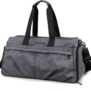 حقيبة سفر خفيفة الوزن حقيبة اللياقة البدنية ذات سعة كبيرة جافة ورطبة التدريب الرياضي كتف واحد قماش حقيبة سفر محمولة حقيبة جيم (اللون: رمادي)