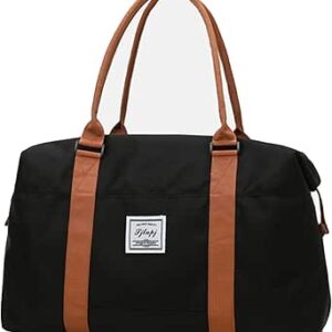 شنطة دافل للسفر وعطلة نهاية الاسبوع من اجيودا، شنطة رياضية رياضية للكتف وعطلة نهاية الاسبوع، شنطة حمل من القماش الخشن مع حافظة امتعة وشنطة سفر منفصلة للرجال والنساء، اسود, أسود