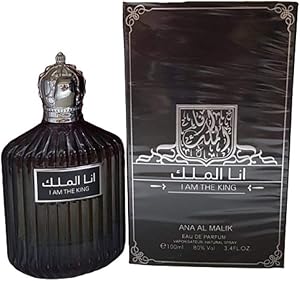 عطر اي ام ذا كينج للرجال - او دي بارفان 100 مل 3.4 اونصة | مشع وحيوي | روائح من الفلفل الاسود واللافندر والامبروكسان واليمي وخشب الارز | ارض الزعفران