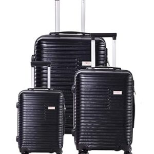 مجموعة شنط سفر صلبة مكونة من 3 قطع من ايجل اكسبرس - عربات سفر متينة بمقاسات 28 انش و24 انش و20 انش. خيط اسود، أكريلونيتريل بوتادين ستايرين (ABS)