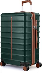 شنطة سفر كبيرة بجوانب صلبة (73 سم) | شنط بعجلات خفيفة الوزن من البولي كربونات مع قفل تي اس ايه بدون مفتاح وعجلات دوارة صامتة - اخضر فوريست