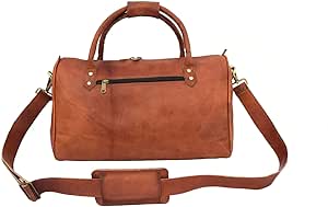 حقيبة دافل جلد 16 بوصة من فينتاج - بني، مقاس صغير, بني, Small