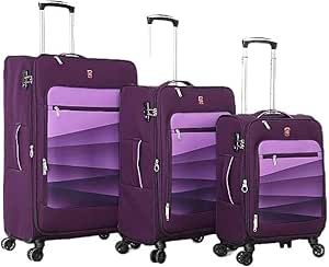 جيوردانو طقم شنط سفر مكون من 3 قطع (ارجواني)، بوليستر