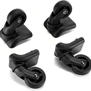 زوجان من عجلات شنط السفر، عجلات بديلة لشنط السفر، عجلات بديلة شاملة، عجلات عالمية صامتة مقاس 50 ملم، مناسبة لمعظم شنط السفر (اسود)