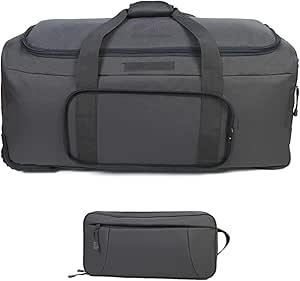 جرين سيتي شنطة من القماش الخشن بعجلات بعجلات دوارة شنطة سفر عسكرية شديدة التحمل شنطة بعجلات تكتيكية بسعة كبيرة 32 انش، رمادي, متعددة، البوليستر