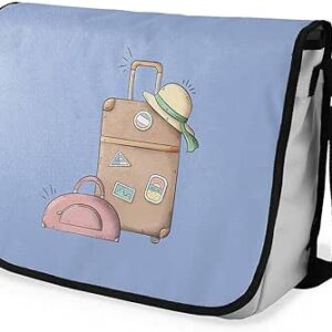 بوناميزون شنطة ماسنجر مدرسية مطبوعة رقميا للطلاب، شنطة كروس بودي وشنطة ساعي، شنطة كتف للمدرسة، العودة الى المدرسة، المقاس: 29 × 36 سم، ألوان متعددة