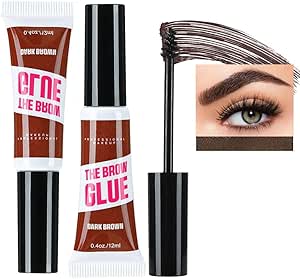 كاستويف مجموعة جل حواجب مقاومة للماء تدوم طويلا - عبوة من 2 ماسكارا بلون رمادي داكن مع فرشاة لتكثيف ونحت الحواجب