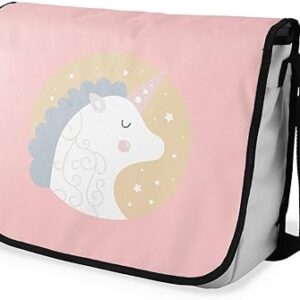 بوناميزون شنطة ماسنجر مدرسية مطبوعة رقميا للطلاب، شنطة كروس بودي وشنطة ساعي، شنطة كتف للمدرسة، العودة الى المدرسة، المقاس: 29 × 36 سم، ألوان متعددة