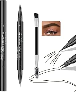 ميسشر قلم حواجب بطرفين مع فرشاة حواجب، اقلام حواجب للنساء مقاومة للماء والعرق مع فرشاة دقيقة للحصول على حواجب بمظهر طبيعي، تبقى طوال اليوم، 04#بني فاتح