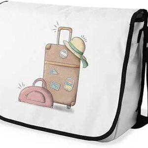 بوناميزون شنطة ماسنجر مدرسية مطبوعة رقميا للطلاب، شنطة كروس بودي وشنطة ساعي، شنطة كتف للمدرسة، العودة الى المدرسة، المقاس: 29 × 36 سم، ألوان متعددة