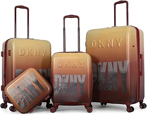 مجموعة حقائب بعجلات صلبة للجنسين من دي كيه ان واي مقاس L 28 M 24 S 20 لون بروزني BC 12 4 قطع البولي كربونات