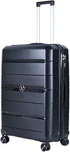 شنطة سفر كبيرة بعجلات مصنوعة من البولي بروبيلين من لاغيج ديستريكت، مقاس 28 انش، لون اسود