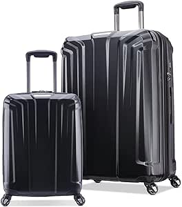 سامسونايت مجموعة امتعة متعددة 2 قطعة، كبير وواحد صغير، رمادي واسود, أسود