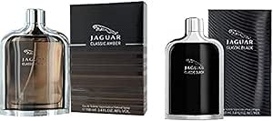 طقم من قطعتين عطر جاغوار كلاسيك أمبر للرجال - 100 مل, أو دى تواليت مع عطر جاغوار كلاسيك بلاك للرجال - أو دو تواليت، 100 مل