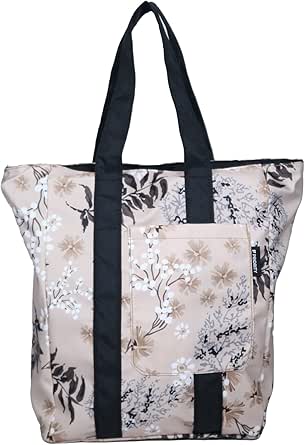 حقيبة كتف للنساء - حقيبة تسوق للبقالة قابلة لإعادة الاستخدام - قابلة للغسل للشاطئ للاستخدام اليومي في الهواء الطلق حقيبة للسيدات, بيج