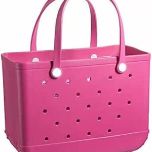 شنطة يد كبيرة توت للشاطئ مصنوعة من مطاط ايفا مع فتحات - مناسبة للسفر والشاطئ والرياضات الصيفية وحمام السباحة من ليكسوري