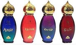 عبوة كومبو من العطور العربية من اروكيم - امير وكريم وزافير وعمر (9 مل لكل قطعة)، للجنسين