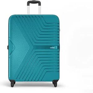 سفاري شنطة سفر صلبة من زينو مقاس كبير 75 سم - مصنوعة من مادة البولي بروبيلين بنسبة 100% | قفل مركب ثابت | 4 عجلات دوارة 360 درجة | مقبض تلسكوبي - اخضر مزرق