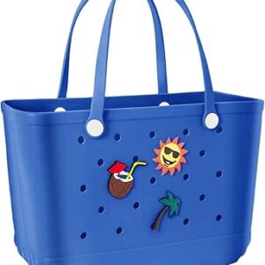 شنطة شاطئ مطاطية - شنط شاطئ مطاطية مقاومة للماء للنساء، شنطة يد كبيرة توت قابلة للغسل للشاطئ وحمام السباحة