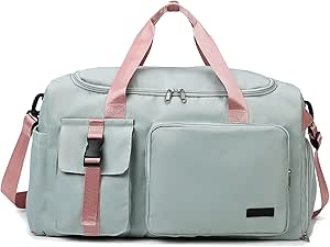 توبند شنطة دفل للسفر، شنطة ظهر للياقة البدنية، شنطة كتف، شنطة رياضية منفصلة جافة ورطبة، شنطة رياضية للنساء والرجال، شنط سفر خفيفة الوزن مقاومة للماء، شنطة للرياضة واللياقة البدنية (اخضر)